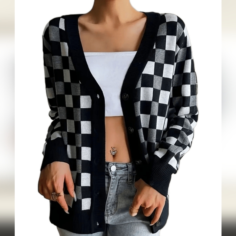 SHEIN Checkered Women's Sweater